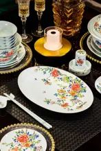 58头青瓷碟戏牡丹餐具（釉中彩） · 8