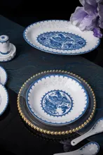 58头青花青羽流光玲珑餐具 · 3