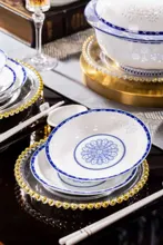 58头青花玲珑餐具-缤纷菱花 · 5