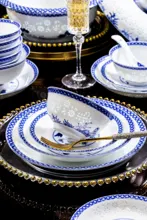 58头青花玲珑餐具·金玉满堂 · 2