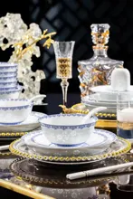 58头青花玲珑锦绣山川餐具 · 8