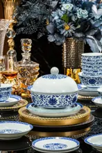 58头青花缠枝莲餐具 · 9