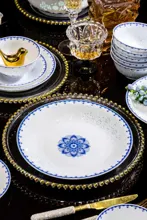 58头好运莲莲青花玲珑餐具 · 9