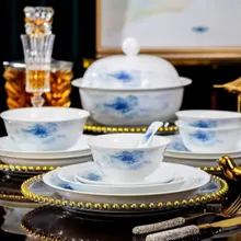 58头白瓷烟雨江南餐具 · 4