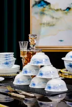 58头白瓷烟雨江南餐具 · 6