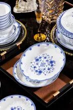 58头青花玲珑餐具-闭月羞花 · 5
