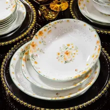58头玲珑白瓷餐具·橙花烂漫 · 5