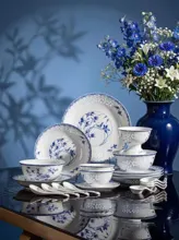 58头青花玲珑餐具·平安竹 · 6