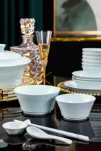 58头青瓷浮雕如意餐具 · 5