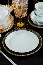 58头青瓷浮雕如意餐具 · 6