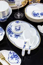 62头青花水立方餐具（釉下彩-白瓷） · 5