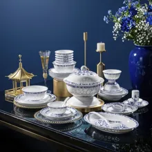 58头青花花间舞玲珑餐具 · 5