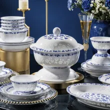 58头青花花间舞玲珑餐具 · 6