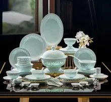 58头青瓷玲珑餐具-凤凰 · 1