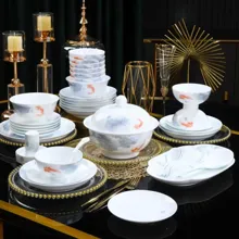 58头·白瓷鱼戏图餐具 · 4