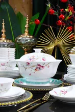 58头·白玉泥好运长榴餐具 · 2