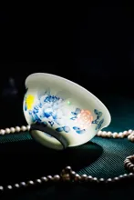 58头釉下手绘青花牡丹七彩玲珑餐具 · 2
