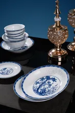 58头青花岁寒三友玲珑餐具 · 6