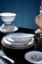 58头青花岁寒三友玲珑餐具 · 8