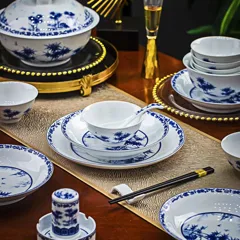 56头竹报平安餐具（白瓷） · 3