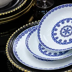 58头釉中青花宝相餐具 · 4