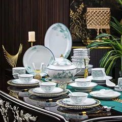 58头描金窗外餐具（白瓷） · 1
