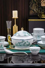 58头描金窗外餐具（白瓷） · 2