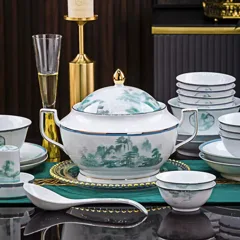 58头描金窗外餐具（白瓷） · 6