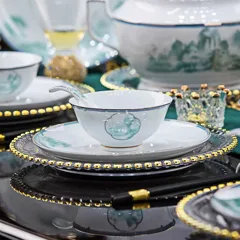 58头描金窗外餐具（白瓷） · 7
