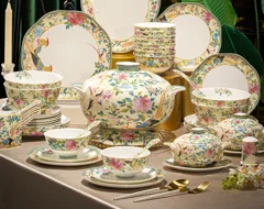 72头百鸟迎春镶金骨瓷餐具 · 1