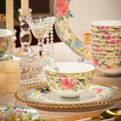 72头百鸟迎春镶金骨瓷餐具 · 7