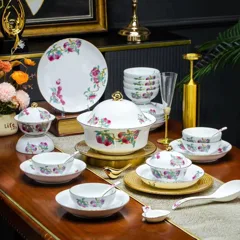 58头描金福寿三多餐具 · 6