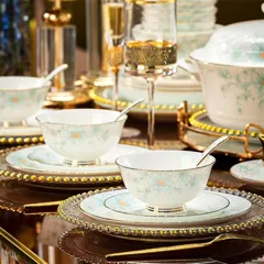 70头描金清风玉影骨瓷餐具 · 5