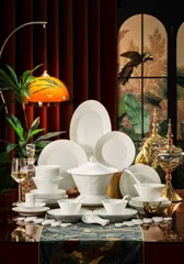 58头纯白浮雕悠雅餐具（白瓷） · 1