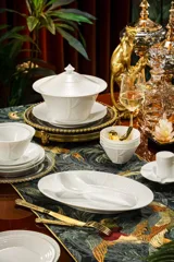 58头纯白浮雕悠雅餐具（白瓷） · 2