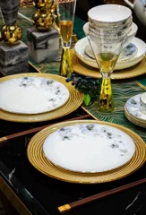 70头描金雾里花骨瓷餐具 · 7