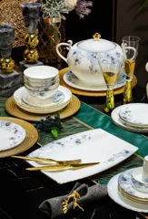 70头描金雾里花骨瓷餐具 · 9