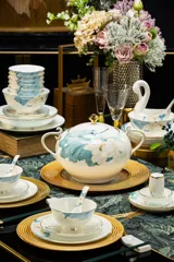 70头描金清香荷韵骨瓷餐具 · 4