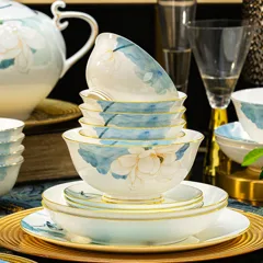70头描金清香荷韵骨瓷餐具 · 8