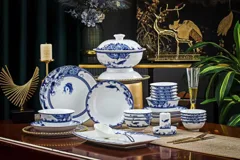 56头鱼跃万里餐具（白瓷） · 1