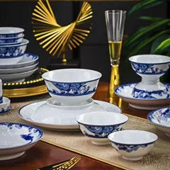 56头鱼跃万里餐具（白瓷） · 4