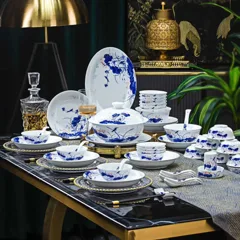 56头·青花荷塘翠鸟餐具 · 1