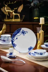 56头青花移步生莲餐具（白瓷） · 7