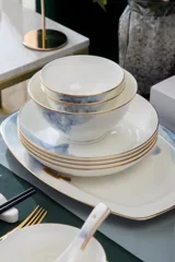 72头水中望月描金骨瓷餐具 · 3