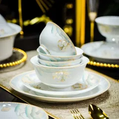 58头荷塘月色餐具（白瓷） · 4