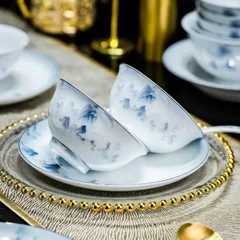 58头江山如画餐具（白瓷） · 2