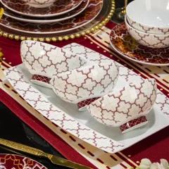 58头洪福（红格子）餐具 · 5