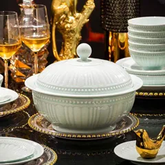 58头青釉罗马风情餐具（白瓷） · 2