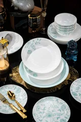 60头花开时节餐具（玉泥白瓷） · 2