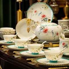 70头描金十二花神骨瓷餐具 · 1